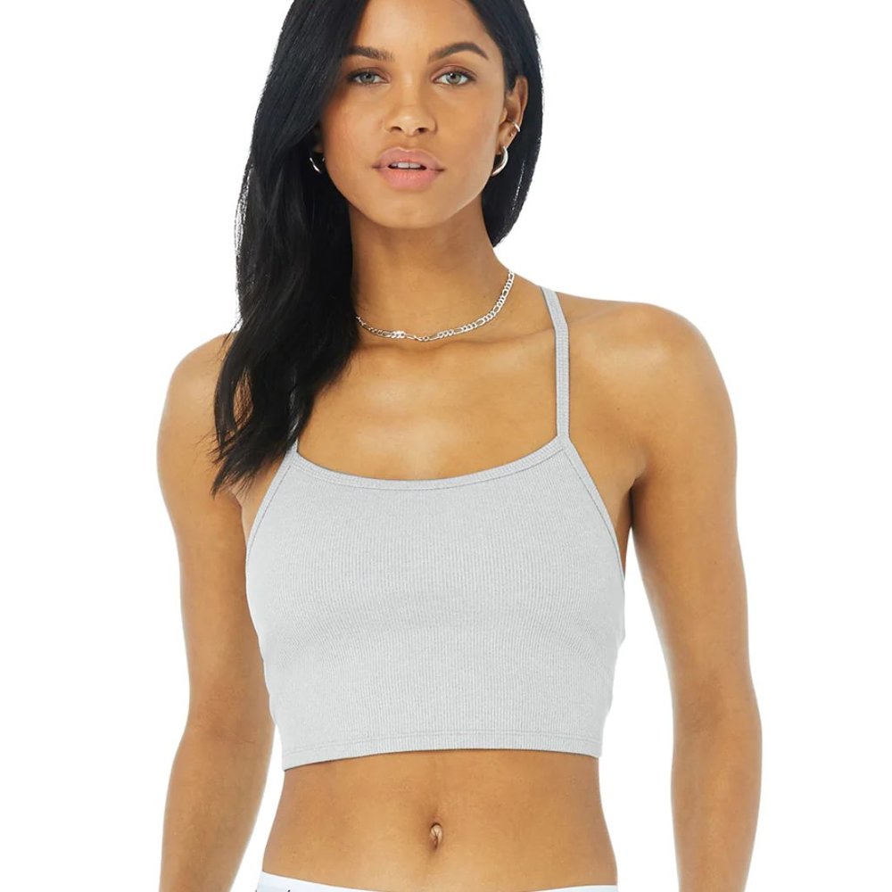 ✅ Sold NWT ALOYOGA ALOSOFT RIBBED CROP CALM TANK White Size XS